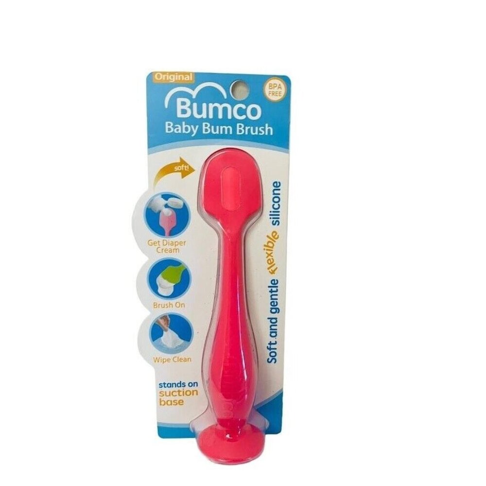 Bumco Diaper Cream Spatula Baby Bum Brush for Butt Paste Diaper Cream Red 6" - Picture 2 of 8